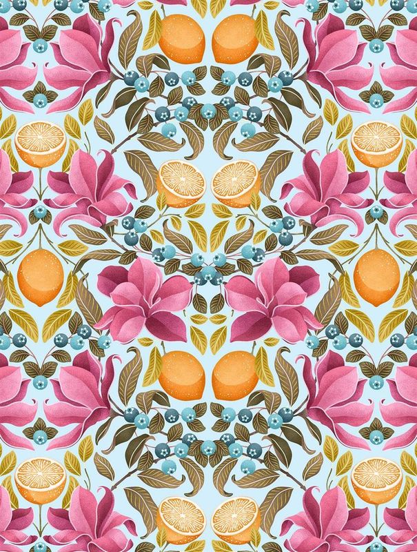 Lemons &amp; Magnolia - Tea Towel