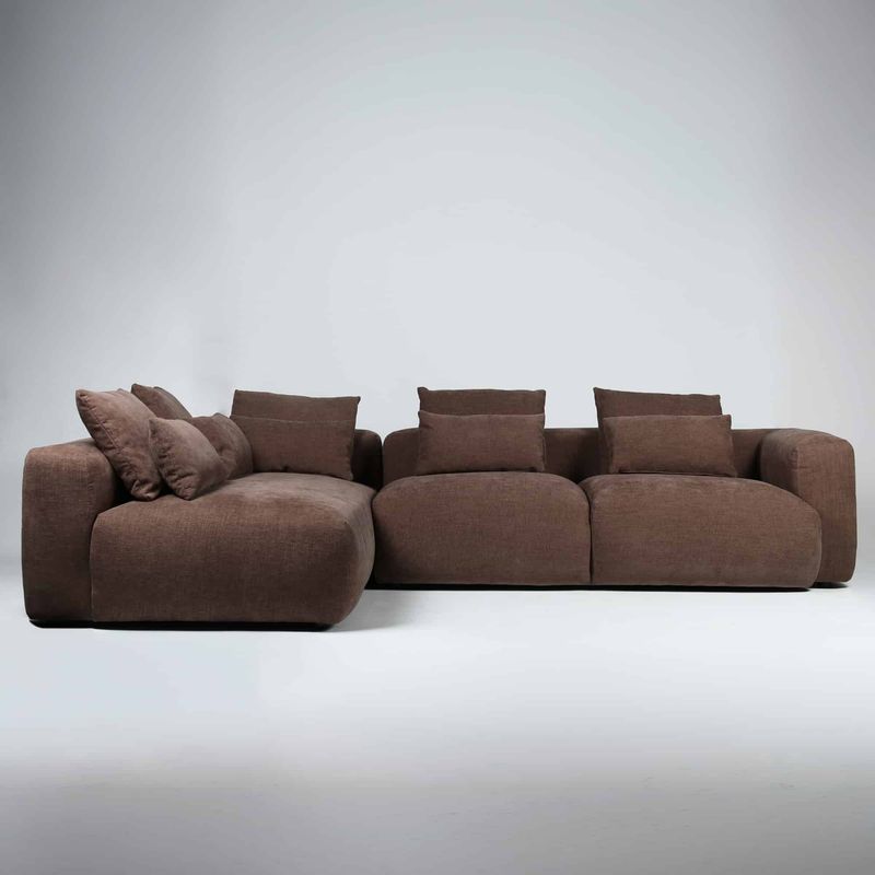 Haven Chaise Sofa Left Brownie