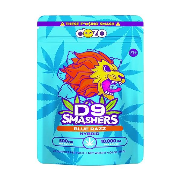 Dozo D9 Smashers Gummies, Flavor: Blue Razz