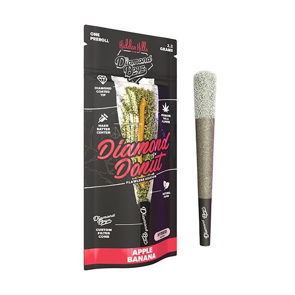 Hidden Hills Diamond Donut Pre Rolls 2.2g, Strain: Apple Banana