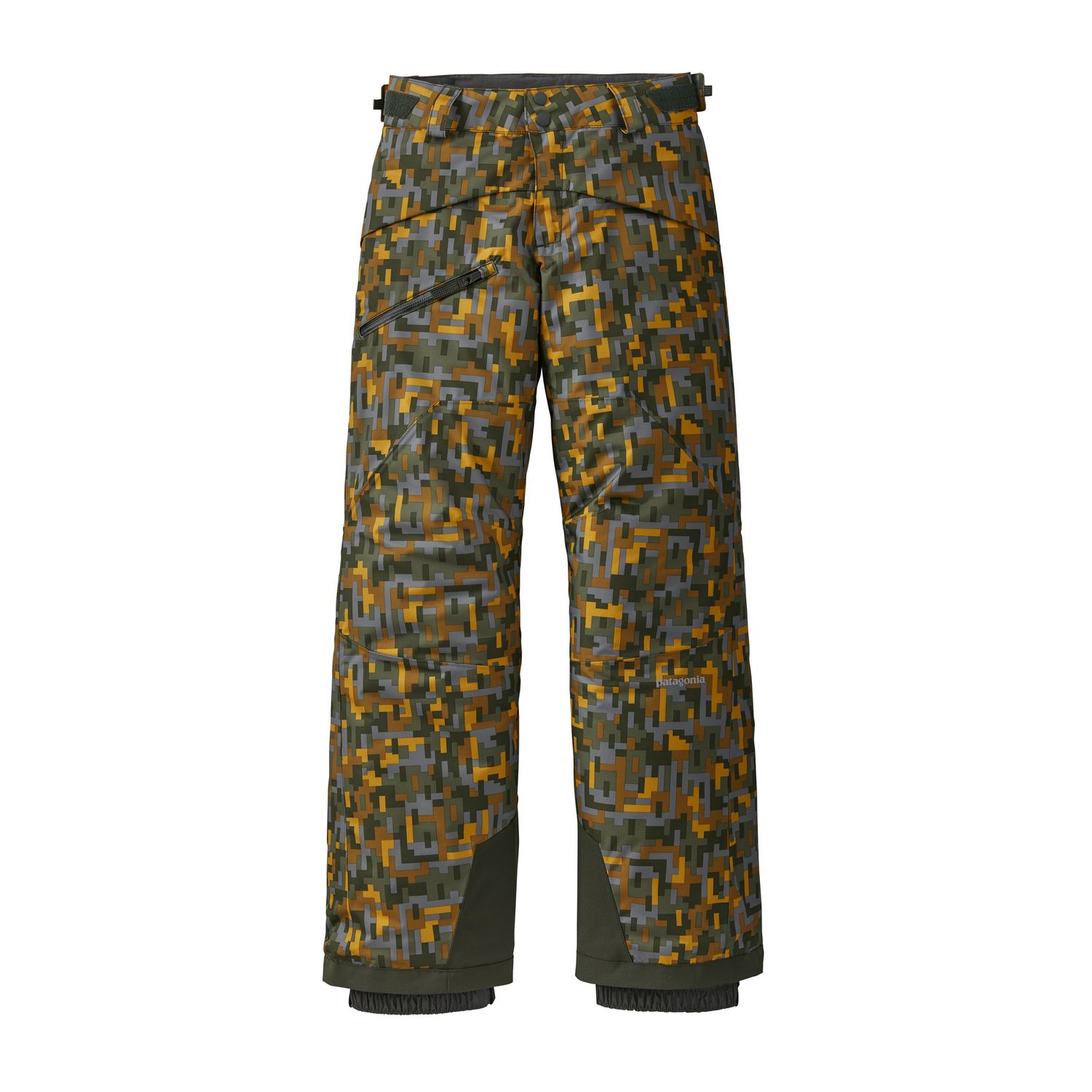 2023 Patagonia Boys&#39; Snowshot Pants, Color: Plot Camo Multi Buckwheat Gold, Size: X-Small