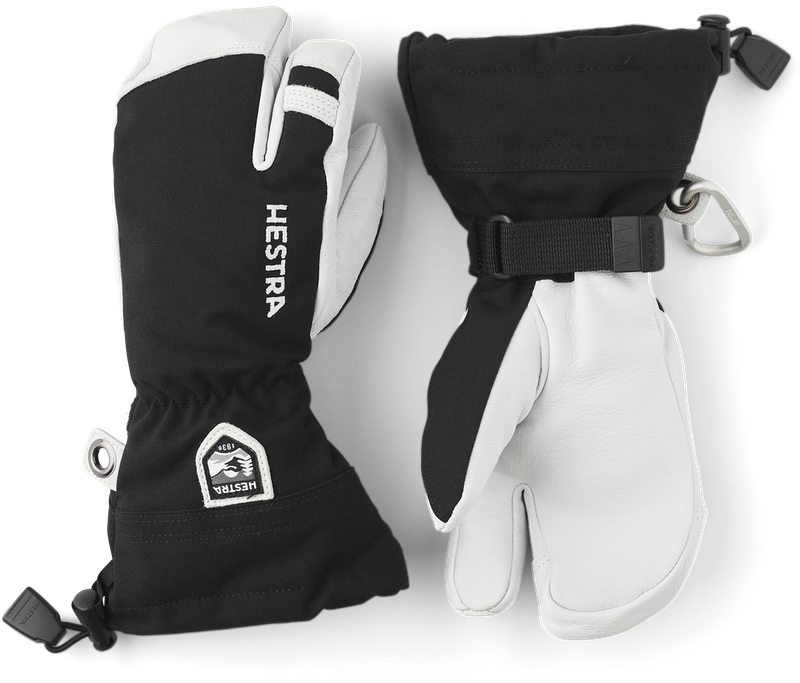 2026 Hestra Jr Heli Ski 3-Finger, Color: Black, Size: 3