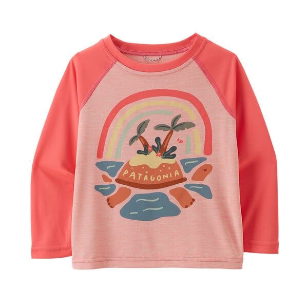2022 Patagonia Baby Cap Cool Daily Crew, Color: Tortoise Isle Flamingo Pink X-Dye, Size: 6M