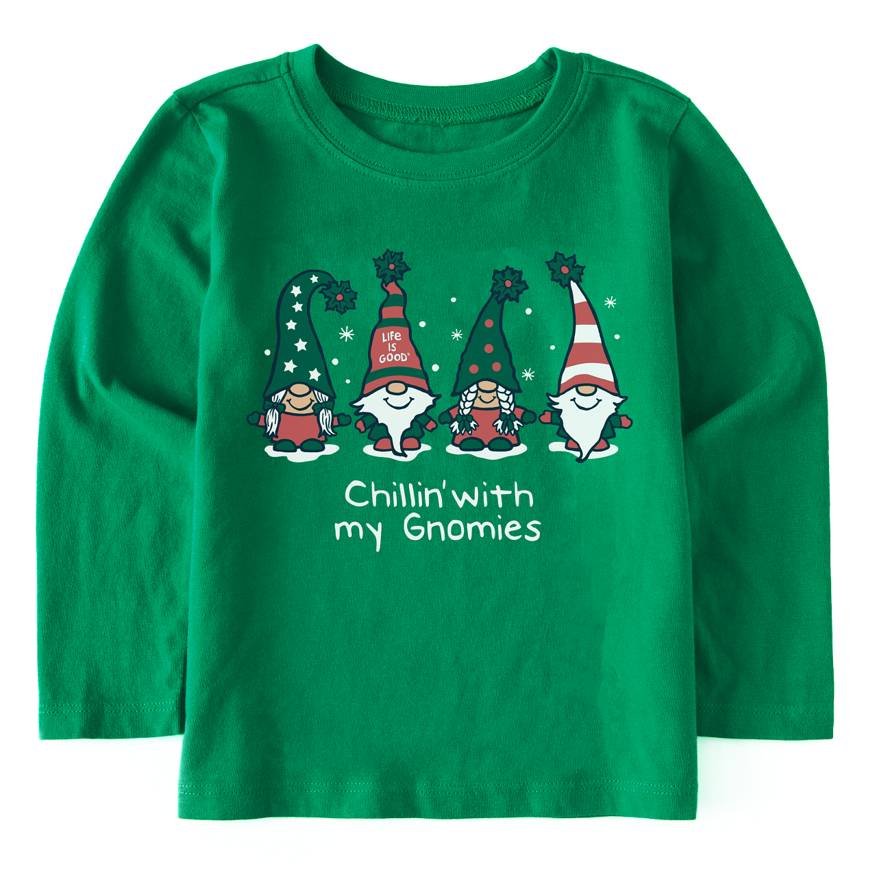 2023 LIG T LS CRUSHER TEE CHILLIN&#39; WITH MY , Color: Kelly Green, Size: 2T