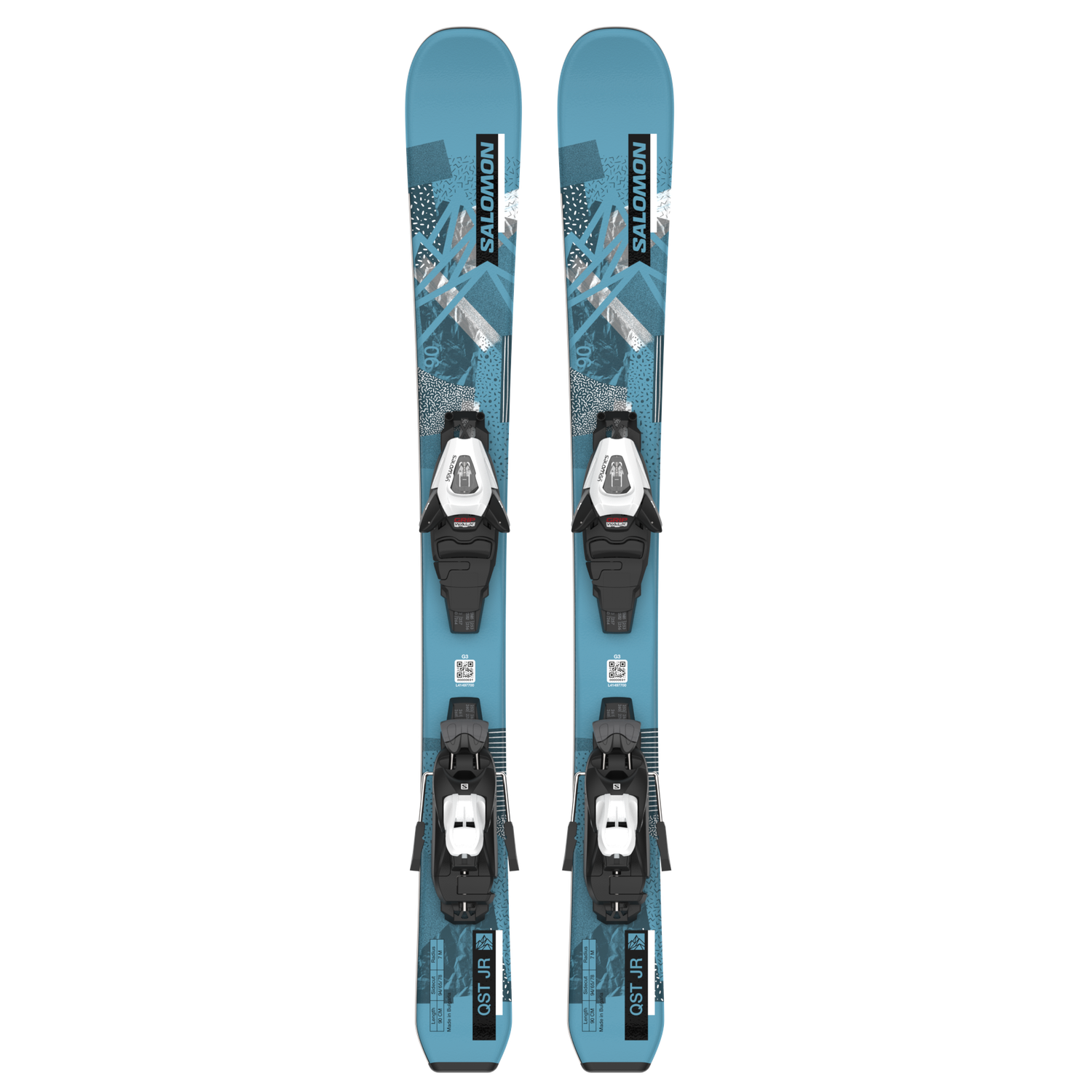 2023 Salomon QST Jr XS, Size: 90cm + C5 GW J75 Gy