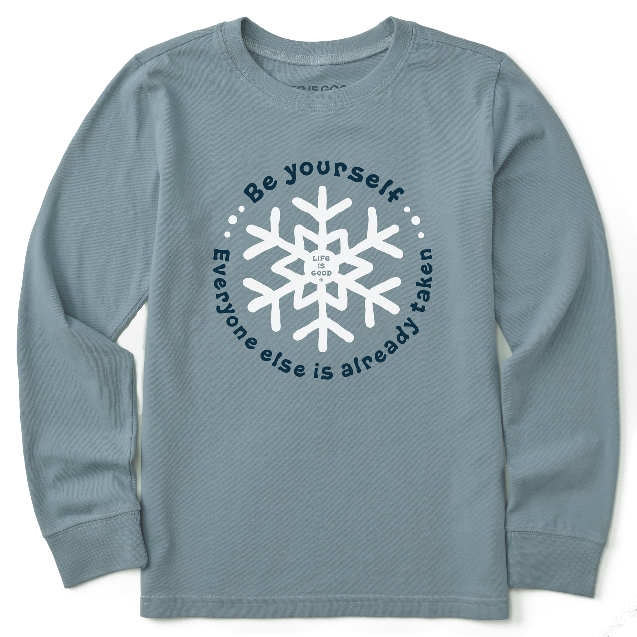 2023 LIG K LS CRUSHER TEE BE YOURSELF SNOW, Color: Smoky Blue, Size: X-Small
