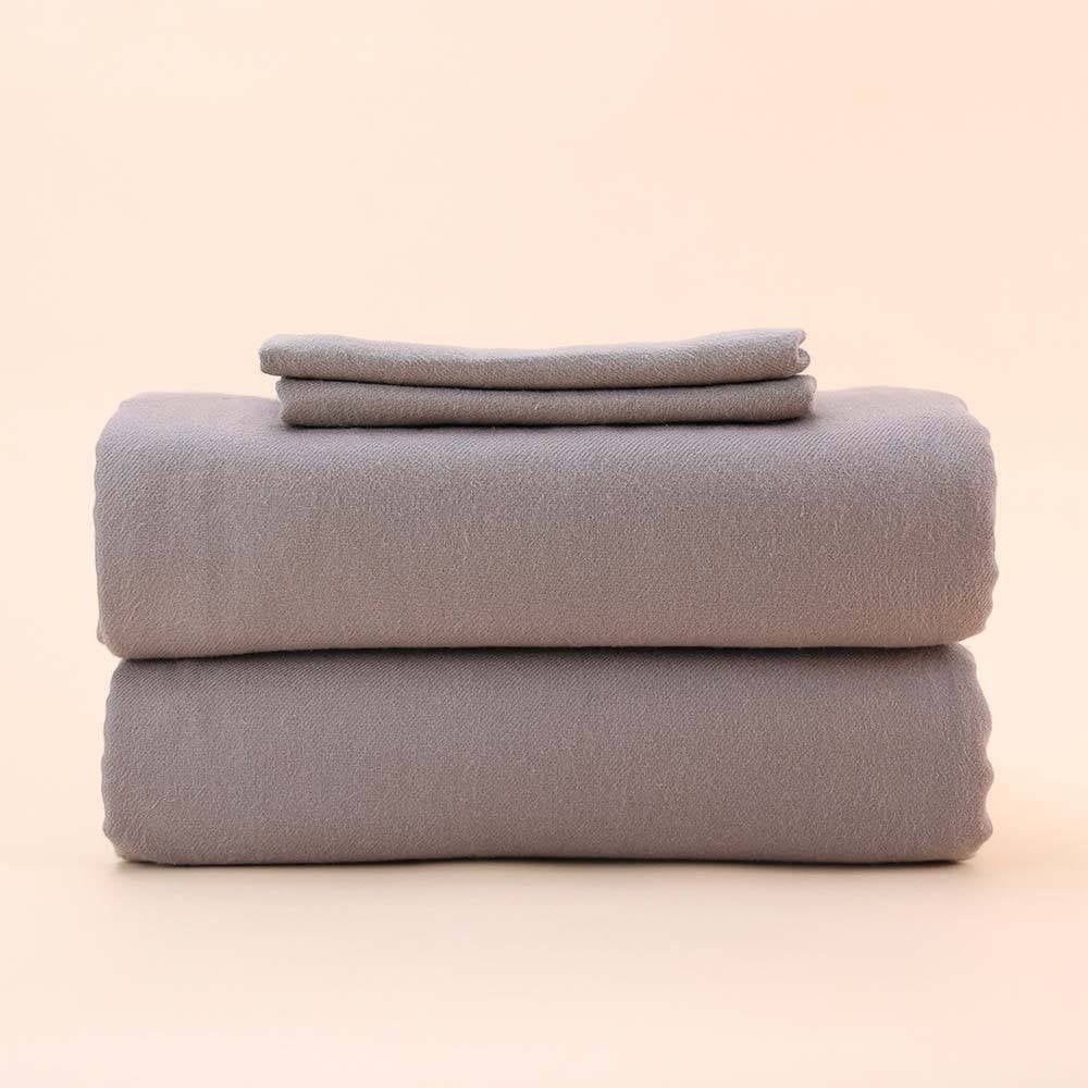 2024 S&amp;G Eucalyptus Flannel Sheets, Color: Graphite, Size: Queen