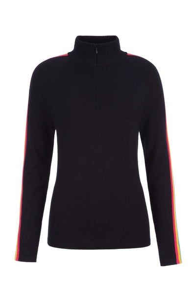 2024 Fera W SIENNA Zip Swt, Color: Black/Pastel Rainbow, Size: Small