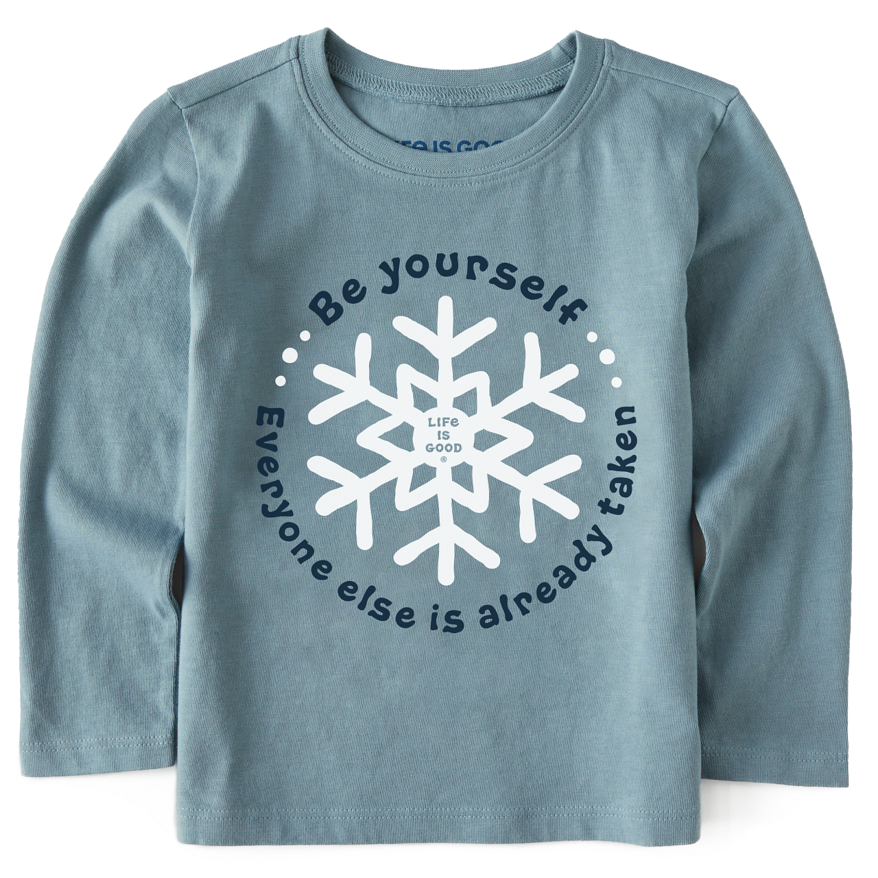 2023 LIG T LS CRUSHER TEE BE YOURSELF SNOW, Color: Smoky Blue, Size: 2T