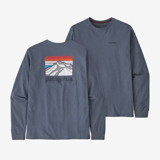 2024s Patagonia M&#39;s L/S Line Logo Ridge Responsibili-Tee, Color: Plume Grey, Size: Small