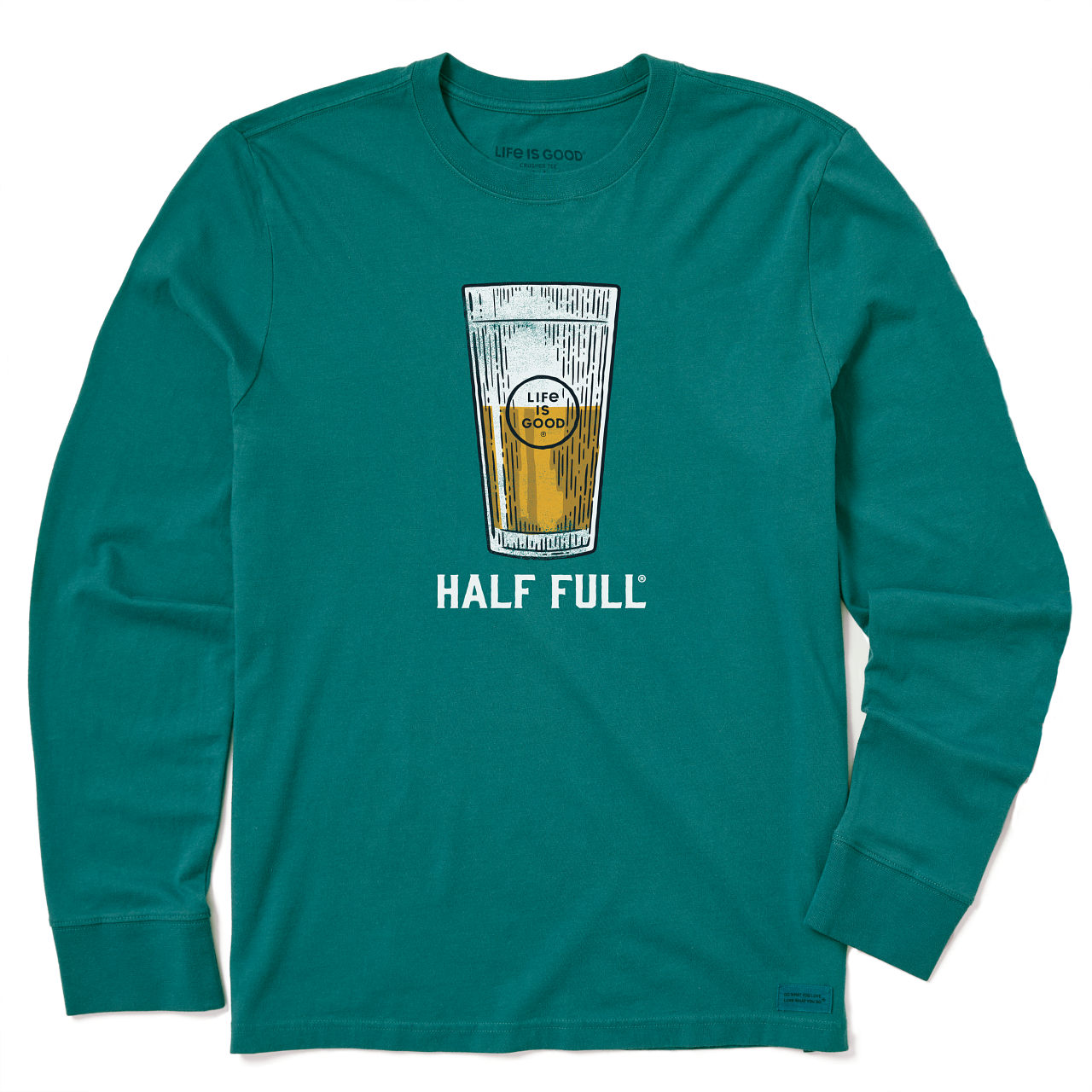 2022 LIG M LS CRUSHER-LITE HALF FULL BEER, Color: Spruce Green, Size: Small