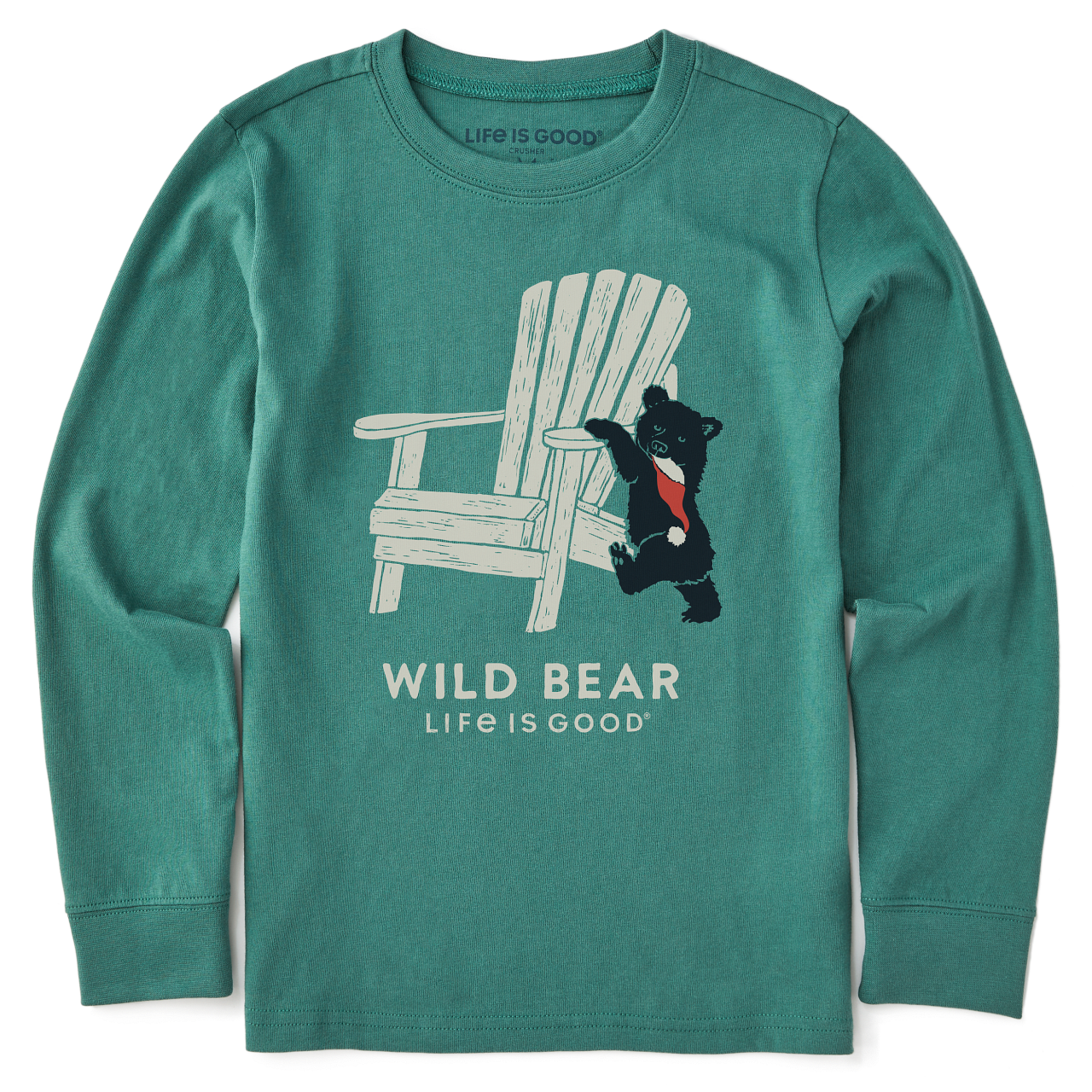 2023 LIG K LS CRUSHER TEE HOLIDAY ADIRONDA, Color: Spruce Green, Size: X-Small