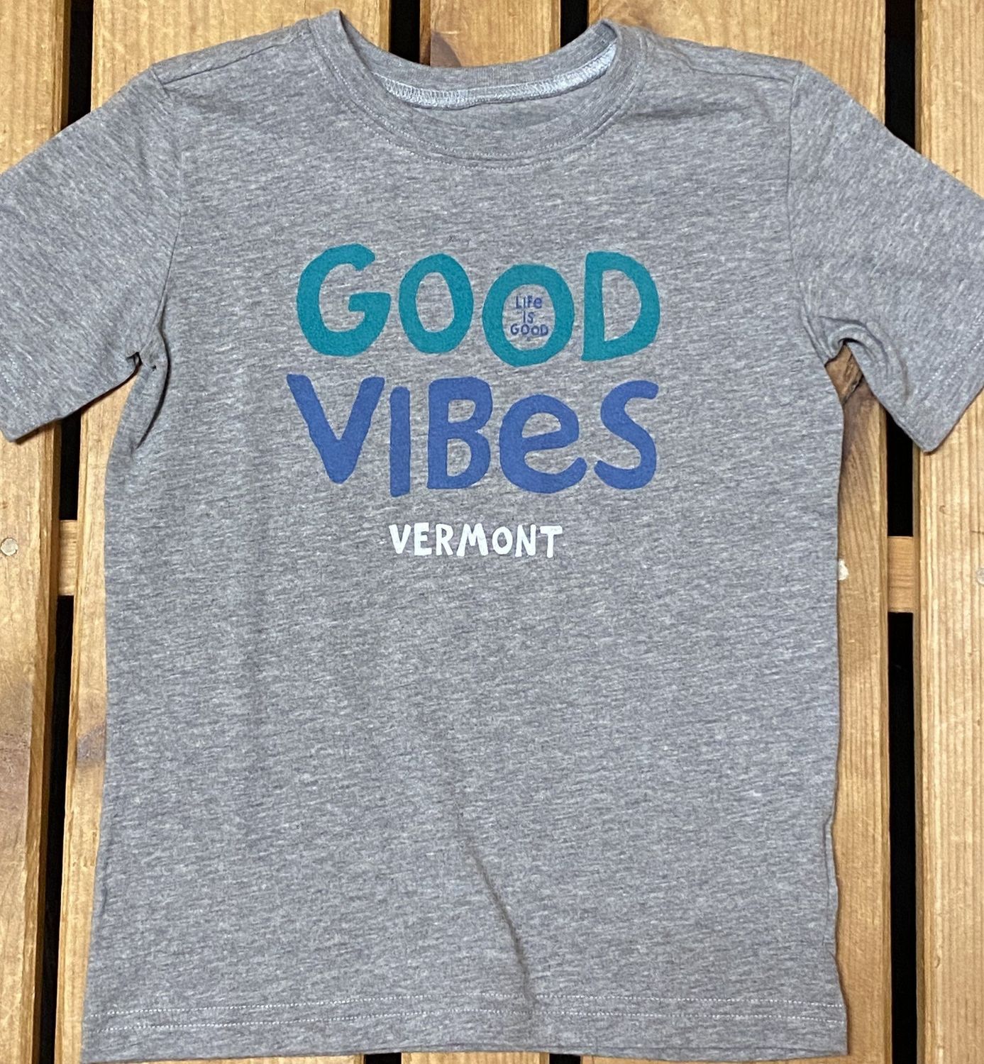 2023 LIG VT K SS CRUSHER TEE GOOD VIBES, Color: Heather Gray, Size: X-Small