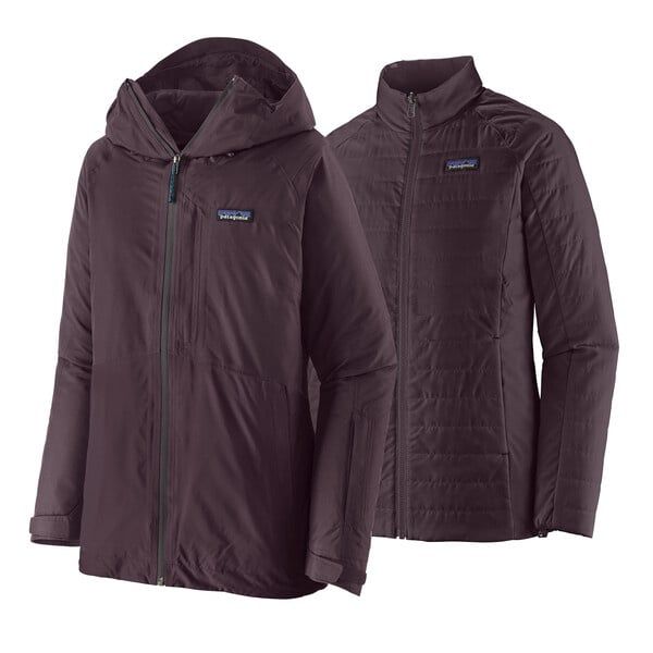 2026 Patagonia W 3-in-1 Powder Town Jkt, Color: Obsidian Plum, Size: X-Small