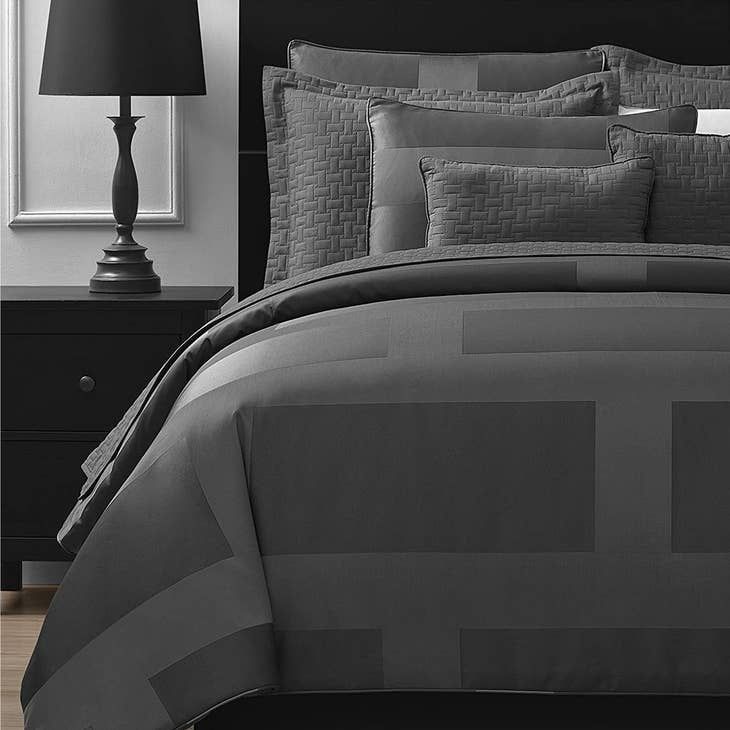 2024 ELUX Jacquard Comforter Set, Color: Grey, Size: King