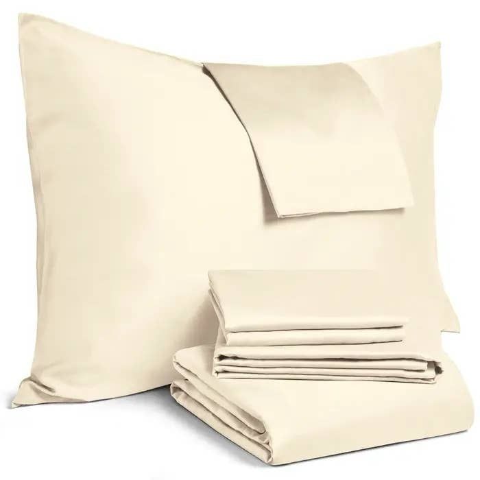 2024 Bombacio City Collections Sheet Set, Color: Ivory, Size: Queen