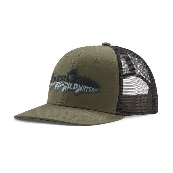 2025s Patagonia Take a Stand Trucker Hat, Color: Wild Waterline Basin Green