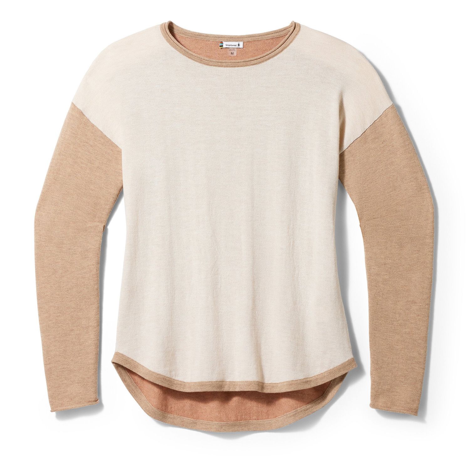 2024 SW W Shadow Pine Colorblock Sweater, Color: ALMOND HEATHER, Size: X-Small