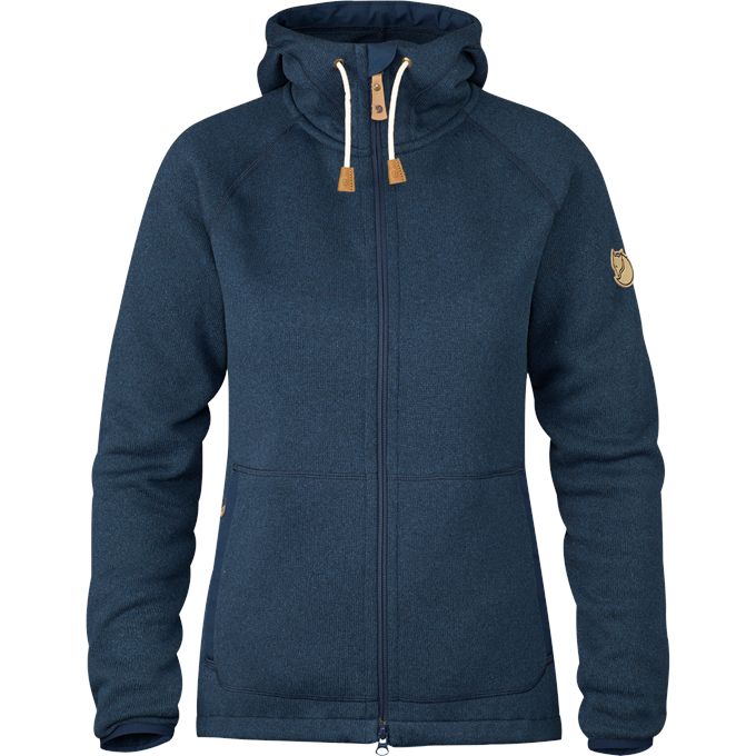 2026 Fjällräven W Övik Fleece Hoodie , Color: Navy, Size: X-Small
