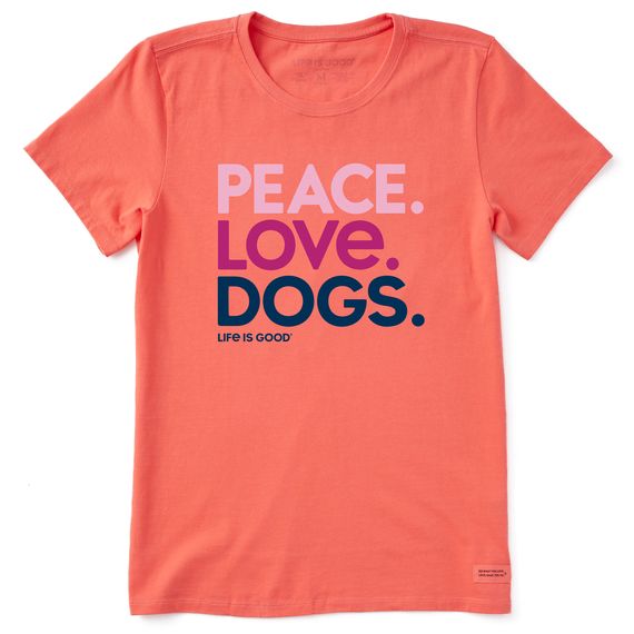 2022 LIG W CRUSHER TEE PEACE LOVE DOGS