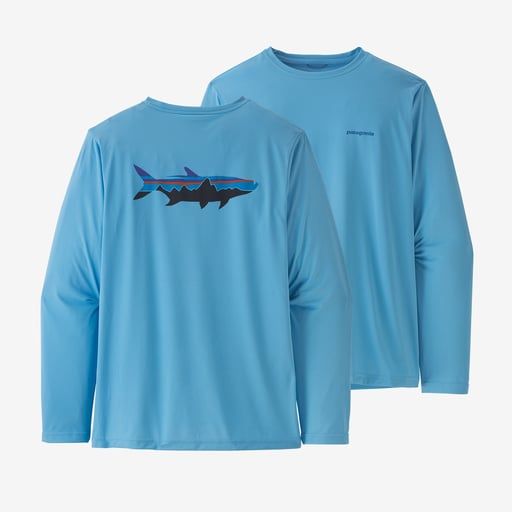 2023s Patagonia M&#39;s L/S Cap Cool Daily Fish Graphic Shirt
