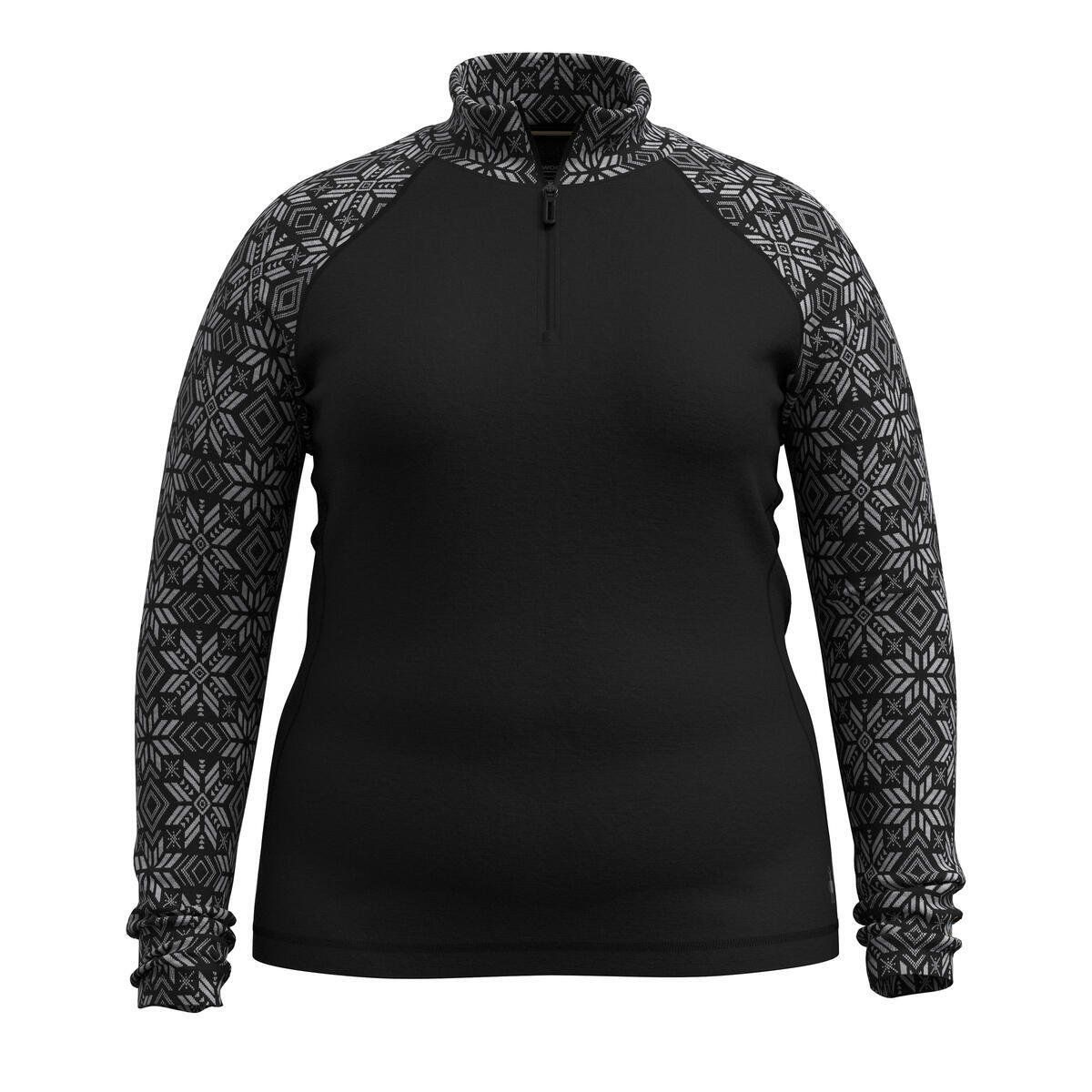 2025 SW W Classic Thermal Merino 1/4 Zip Plus, Color: BLACK DIGI SNOW, Size: X-Large