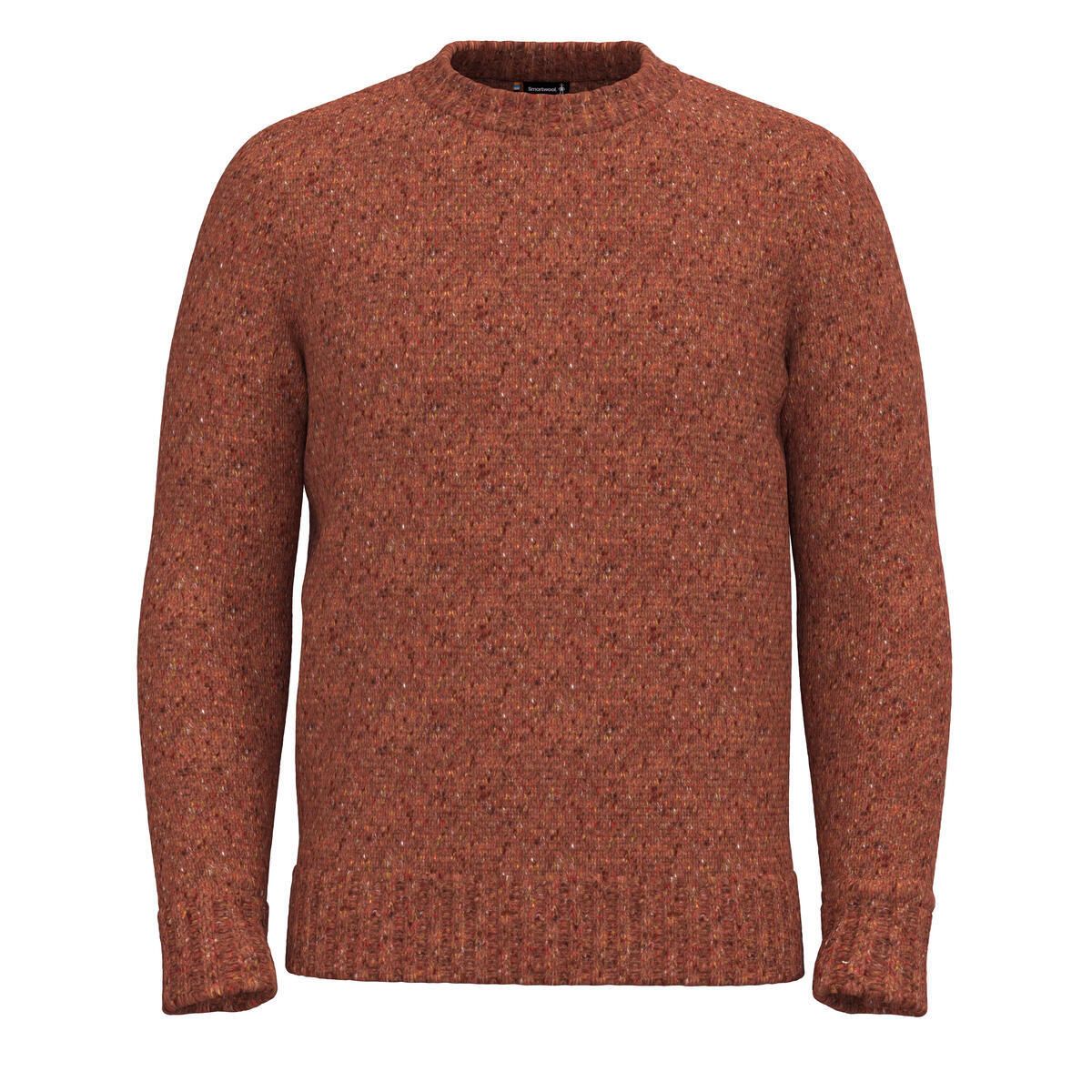 2025 SW M Heavy Crew Sweater, Color: PECAN BROWN HEATHER, Size: Small