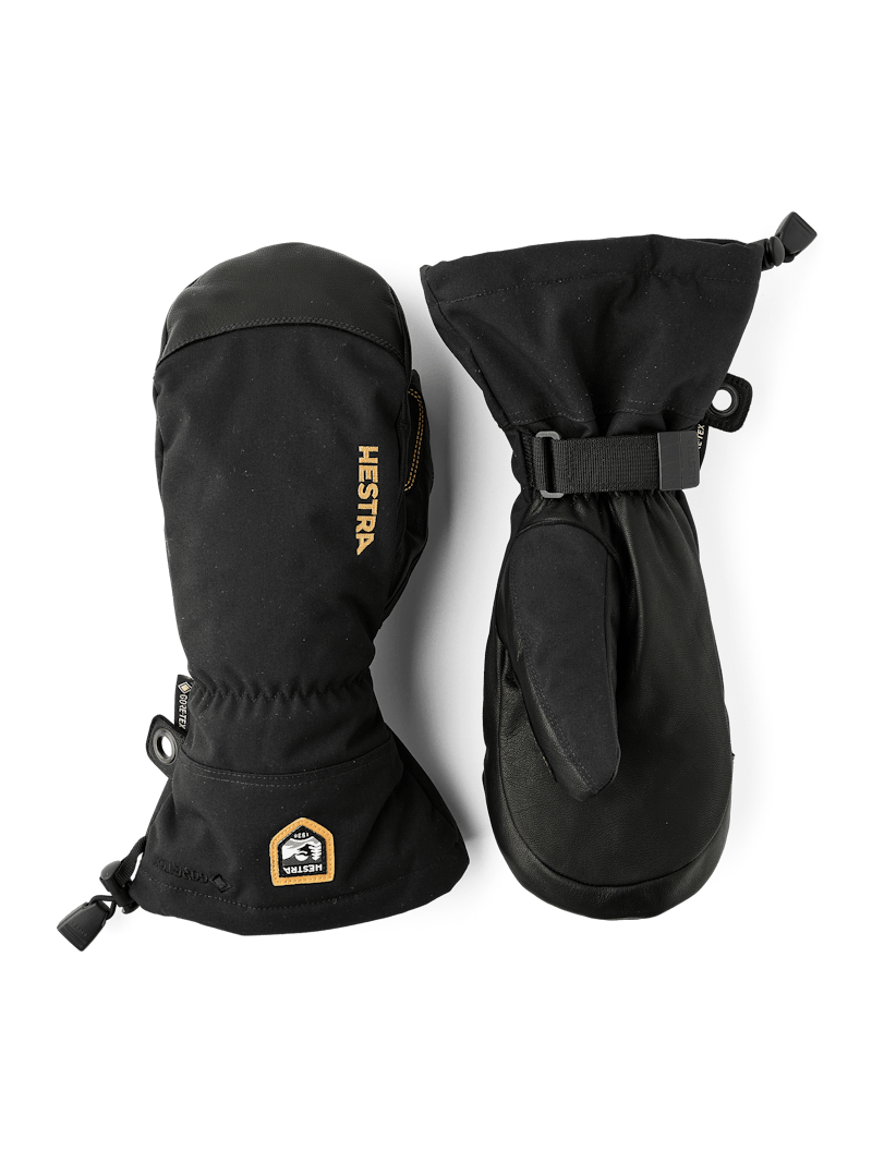 2026 Hestra Army Leather GORE-TEX Mitt, Color: Black/Black, Size: 6
