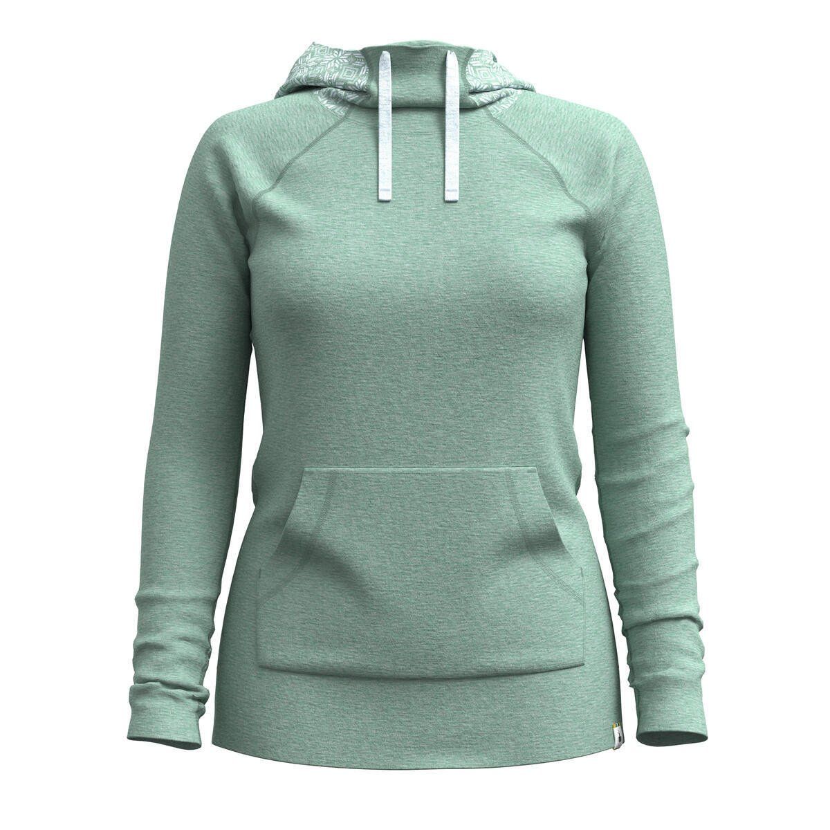2025 SW W Thermal Merino Drape Neck Hoodie, Color: ARCTIC GREEN DIGI SNOW, Size: X-Small