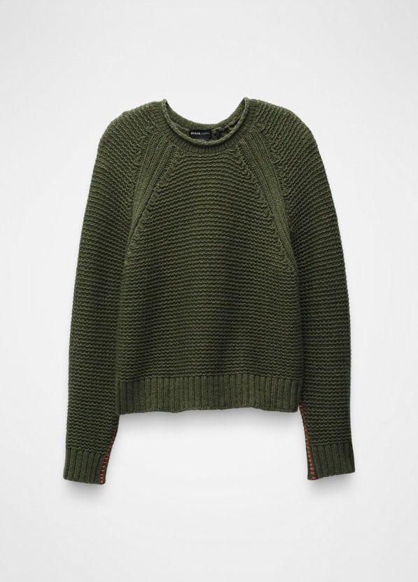 2025 prAna W Cades Cove Sweater, Color: RYE GREEN, Size: Small