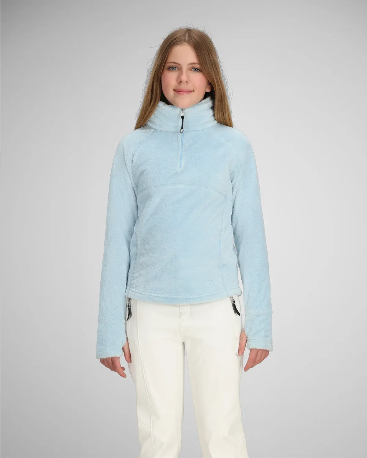 2026 Obermeyer Furry Fleece *Y Top, Color: Iceberg Blue, Size: SMALL