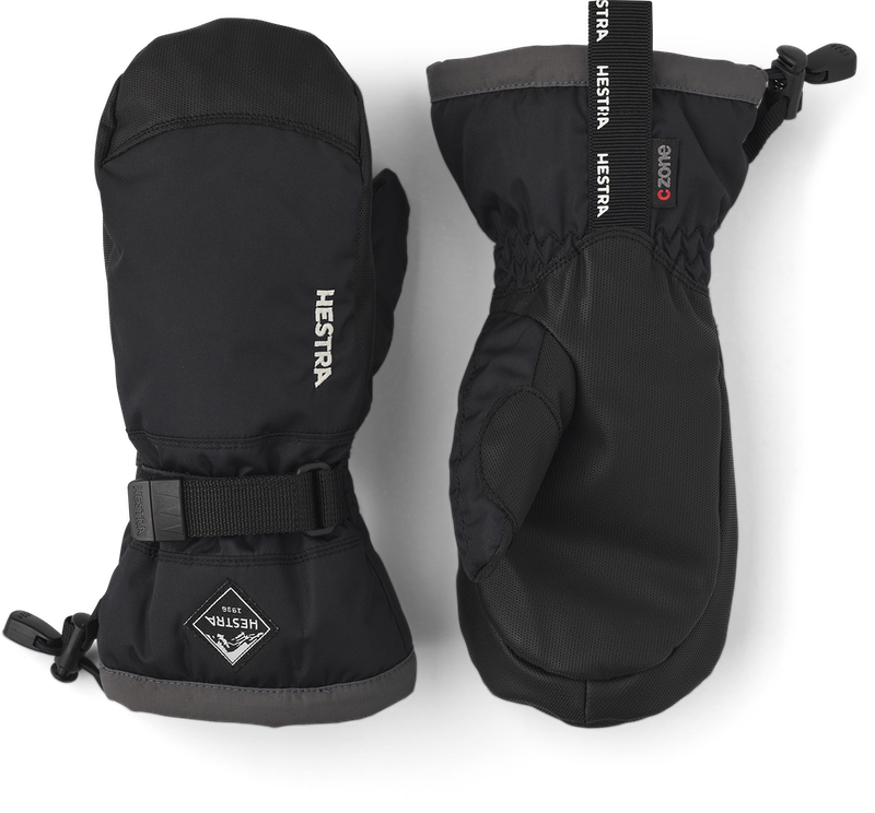 Hestra Jr Gauntlet CZone Mitt, Color: Black/Graphite, Size: 3