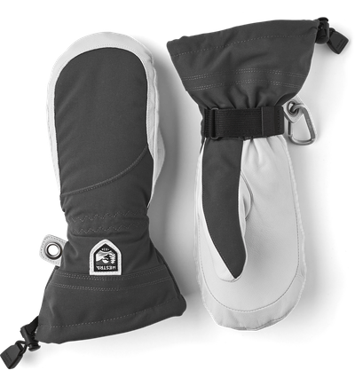 Hestra W Heli Mitt, Color: Grey/Off White, Size: 5