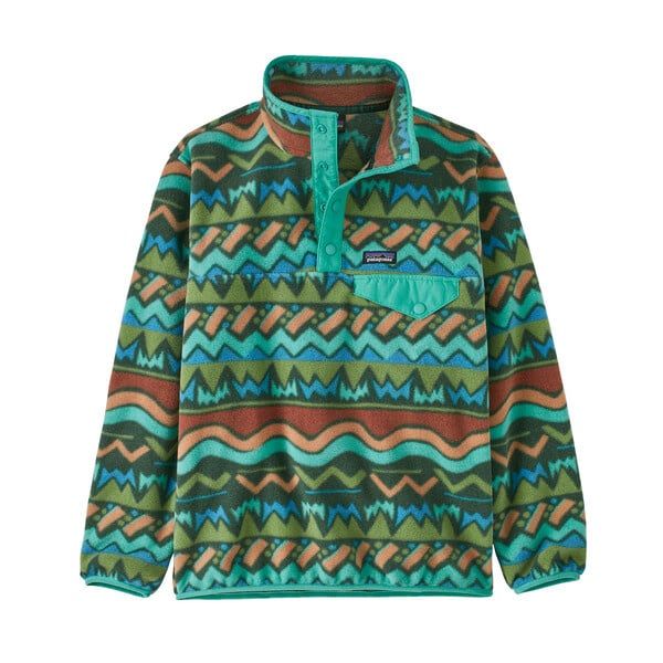Patagonia K LW Synch Snap-T P/O, Color: Lofoten Geo Fresh Teal, Size: X-Small