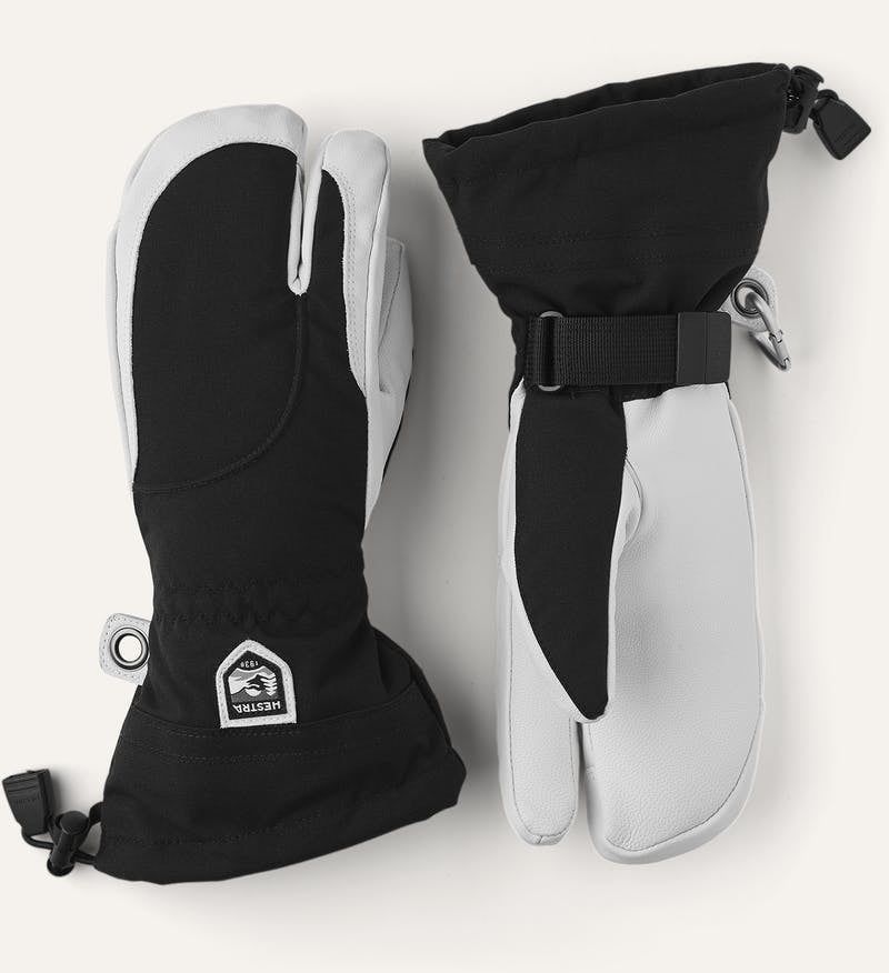Hestra W Heli 3-Finger, Color: Black/Off White, Size: 5