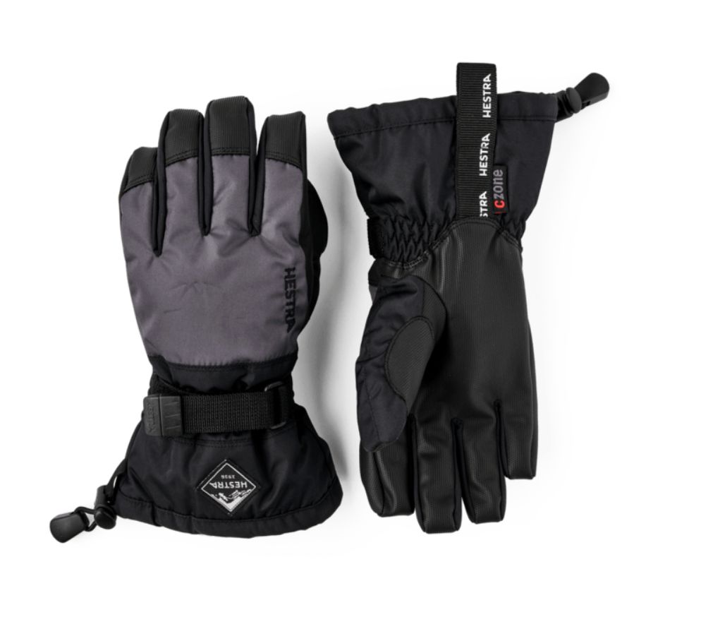 Hestra Jr Gauntlet Czone Glove, Color: Grey/Black, Size: 3