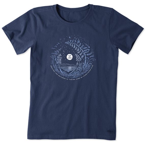 22 LIG W CRUSHER TEE BREATHE MOON EVERGR