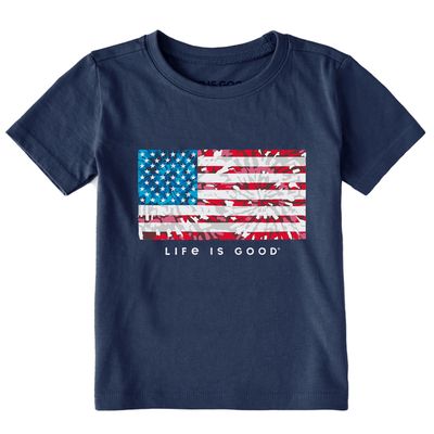 22 Life Is Good T CRUSHER TEE TIE DYE FLAG