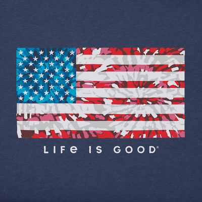 Life Is Good T Crusher Tee Tie Dye Flag