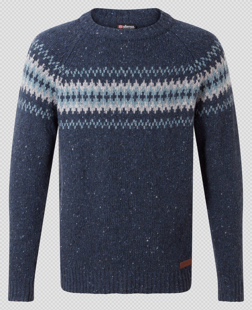 2024 Sherpa M DUMJI SWEATER, Color: RATHEE BLUE, Size: Medium