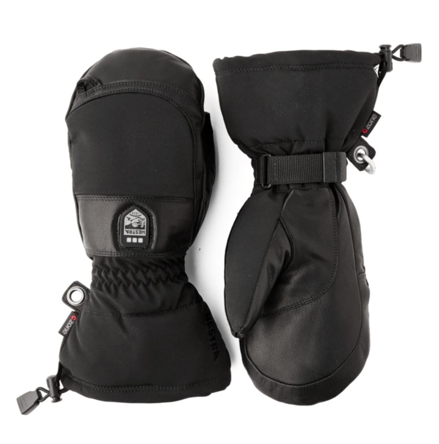 Hestra Heater Gauntlet Mitt, Color: Black/Black, Size: 6