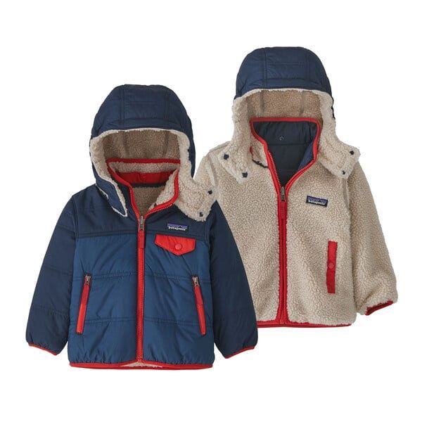 Patagonia Baby Reversible Tribbles Hoody, Color: Stone Blue, Size: 6-12 month