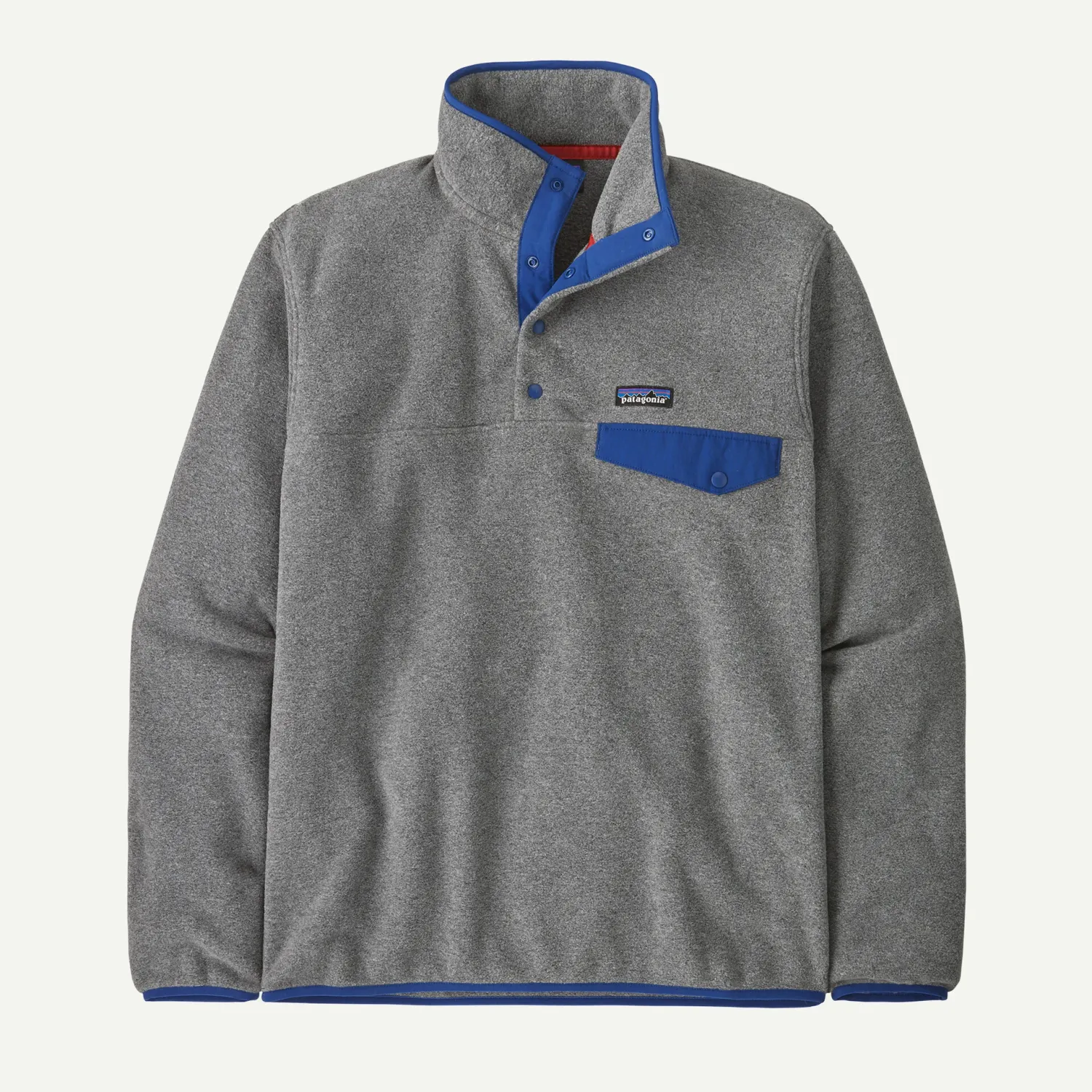 Patagonia M LW Synch Snap-T P/O, Color: Nickel w/Clement Blue, Size: Large