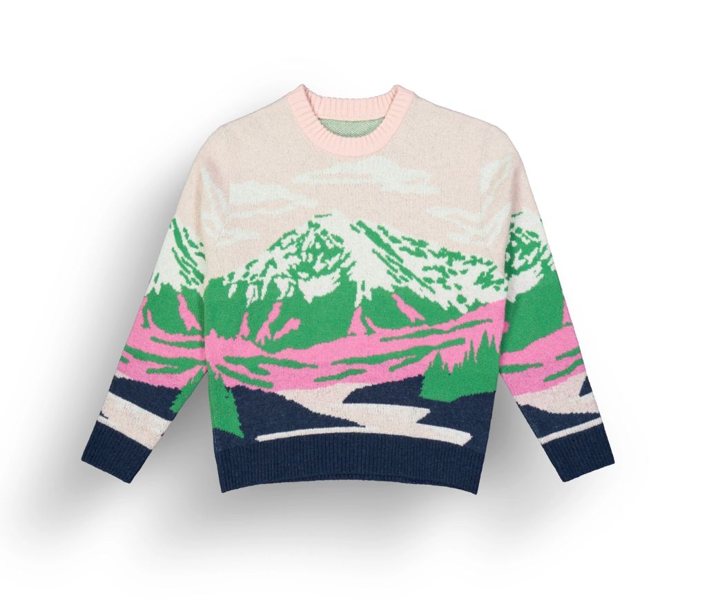 2026 Picture W Wak Knit, Color: Cloudy Landscape, Size: X-Small