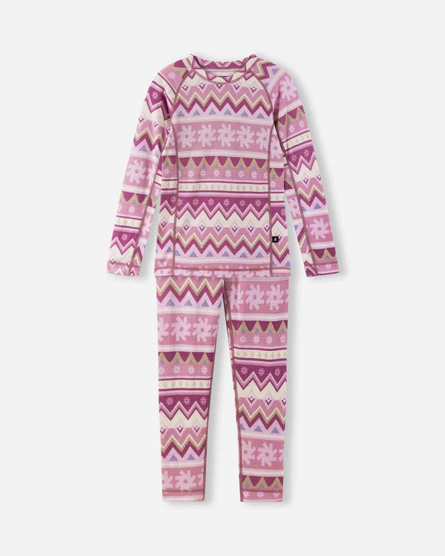 Reima Taitoa Wool Baselayer Set, Color: Grey Pink, Size: 12-18 Months