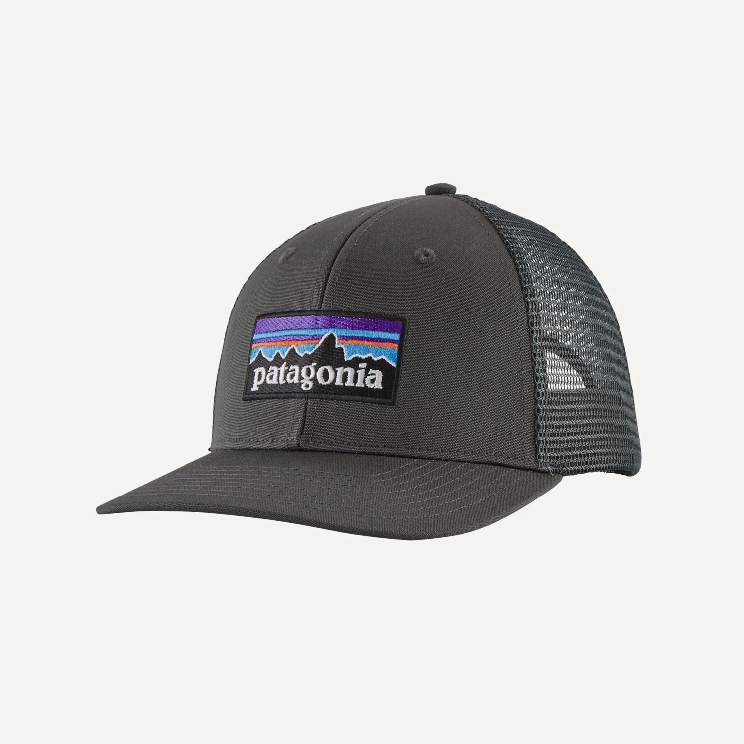 26 Patagonia P-6 Logo Trucker Hat, Color: Forge Grey