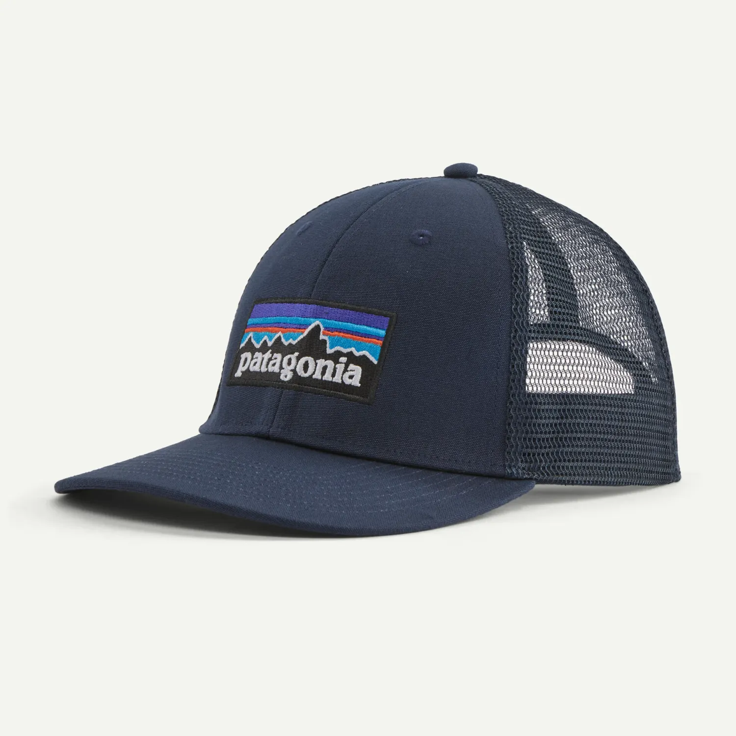 26 Patagonia P-6 Logo LoPro Trucker Hat, Color: New Navy