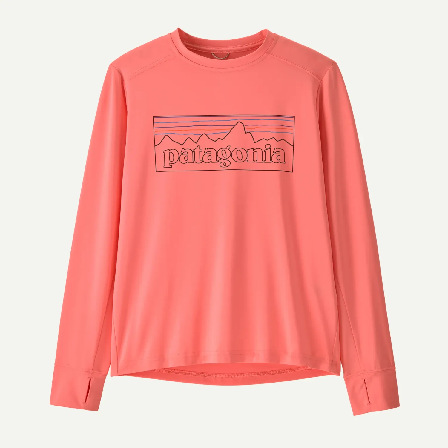 26 Patagonia K LS Cap SW T-Shirt, Color: P-6 Outline: Pickled Pink, Size: X-Small