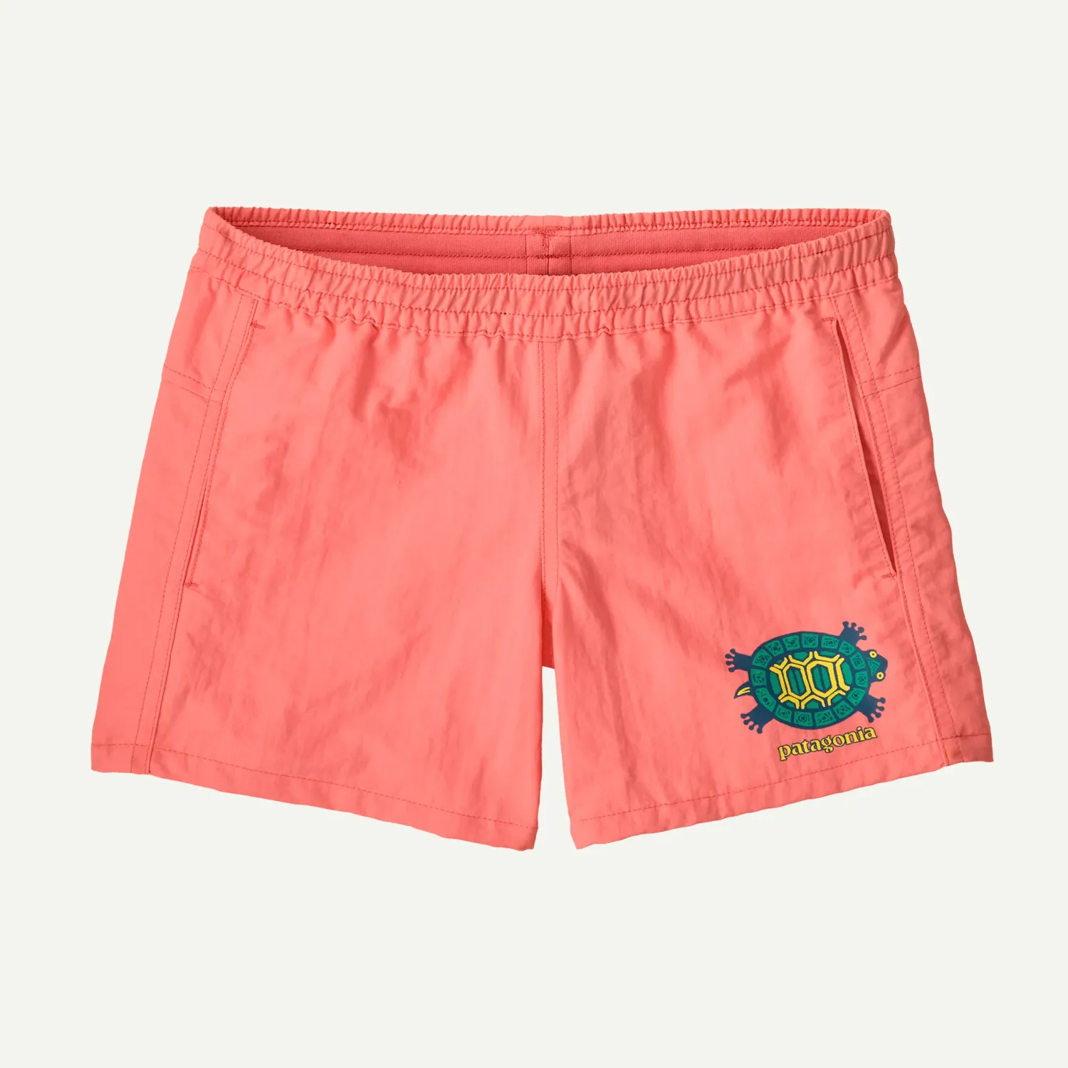 26 Patagonia K Baggies Unlined Shorts - 4", Color: Island Turtle: Pickled Pink, Size: X-Small