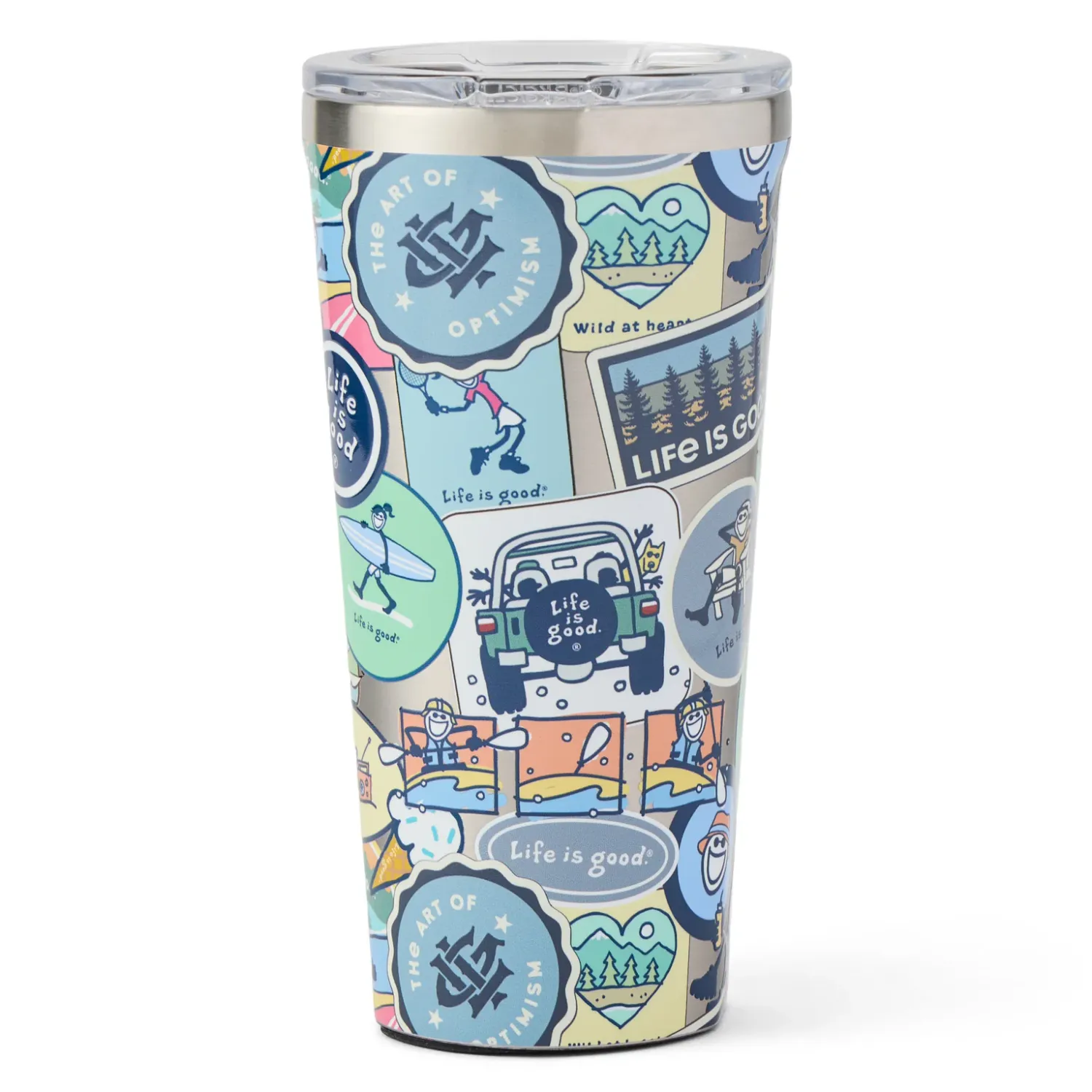26 LIG Corkcicle Tumbler, Size: 16oz, Color: Beach Sticker Collage